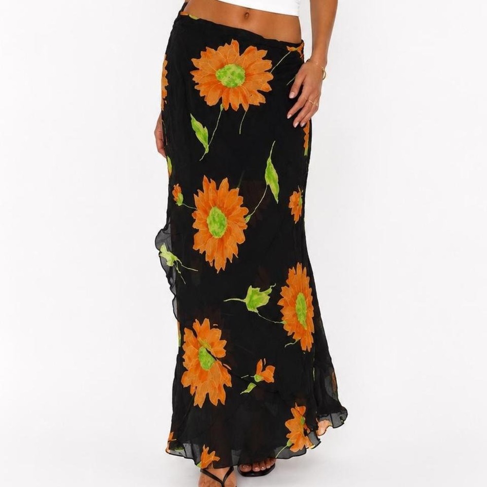 Y2K Sheer Floral Maxi Skirt The cutest Y2K sheer mesh maxi skirt